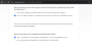 online form to cancel orangetheory membership
